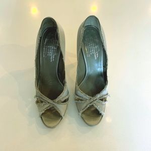 Pedro Garcia Silver Heels with Fringe